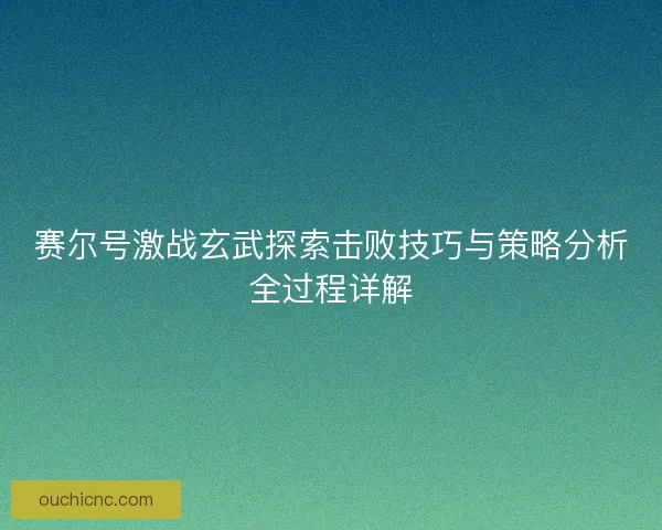赛尔号激战玄武探索击败技巧与策略分析全过程详解