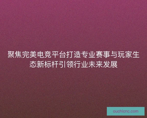 聚焦完美电竞平台打造专业赛事与玩家生态新标杆引领行业未来发展